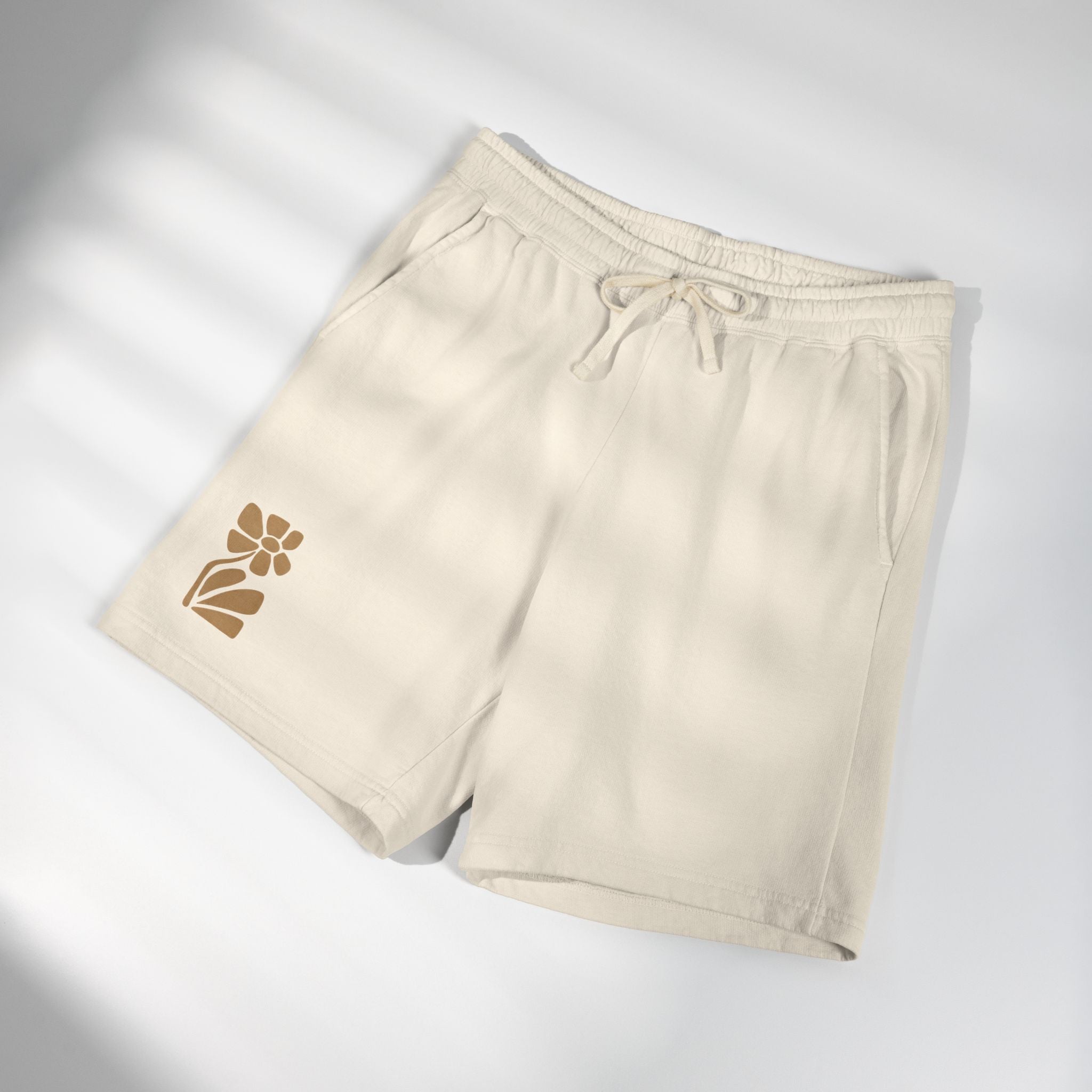 100% Cotton Beige Sweat Shorts - Fleece
