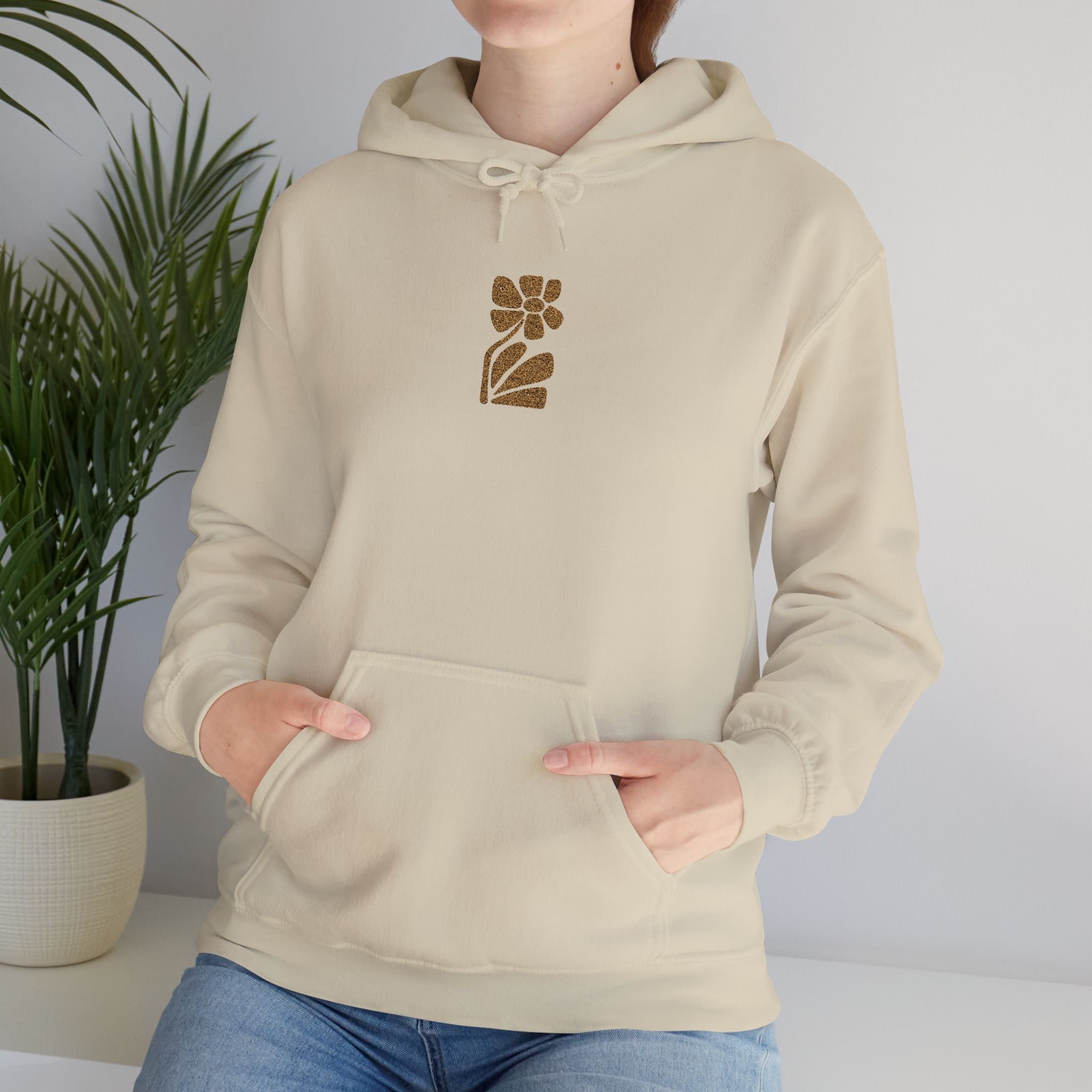 Embroidered Flower Hoodie