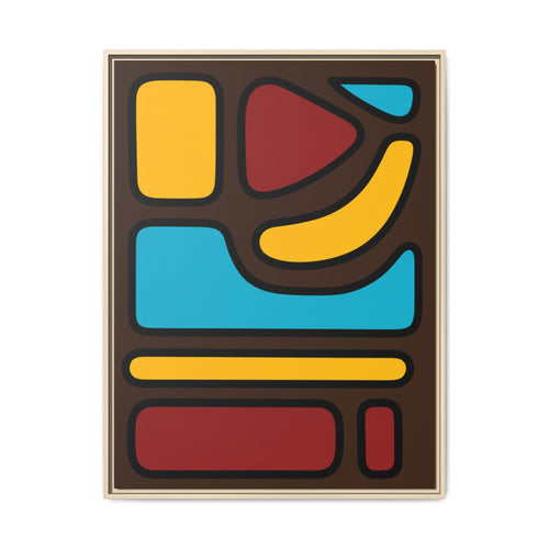 Abstract Geometric Framed Canvas Print — Bold Mid-Century Wall Art
